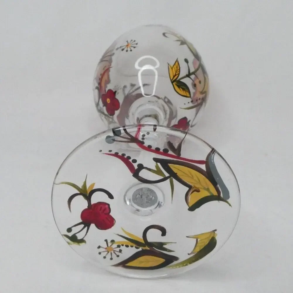 Pier 1 Carynthum Wine Goblet Glass Floral 10496879 Excellent Condition‎ 9in 16oz